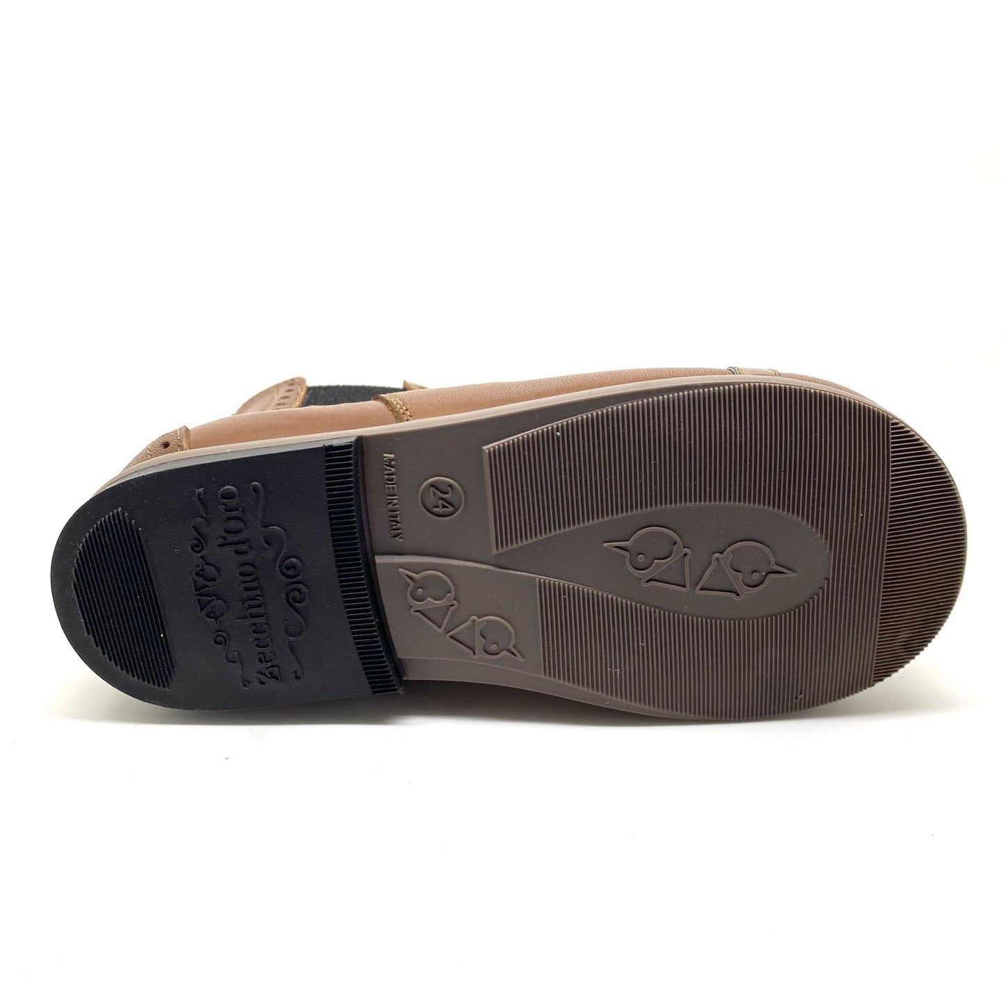Zecchino D'oro laarsje cognac met strik