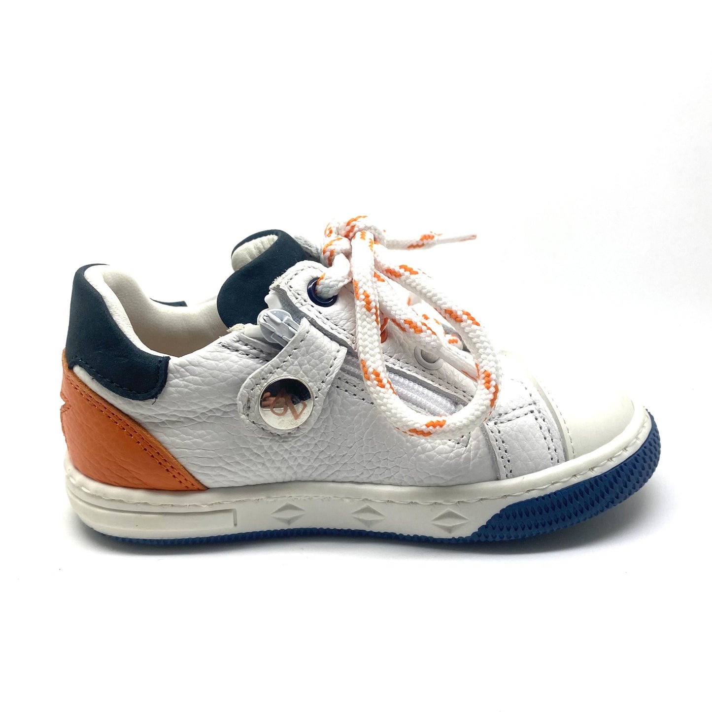 Zecchino D'oro sneaker wit met blauw en oranje accenten