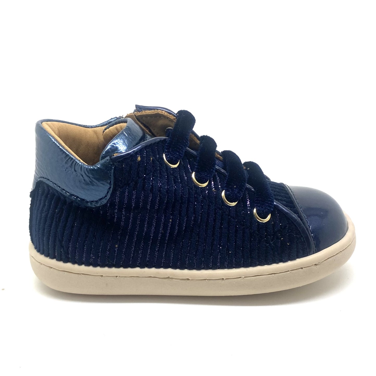 Zecchino D'oro blauw eerste stappertje met veter en rits.