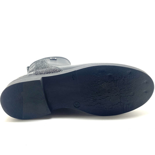 Stones and Bones zwart kort laarsje met glitter achteraan