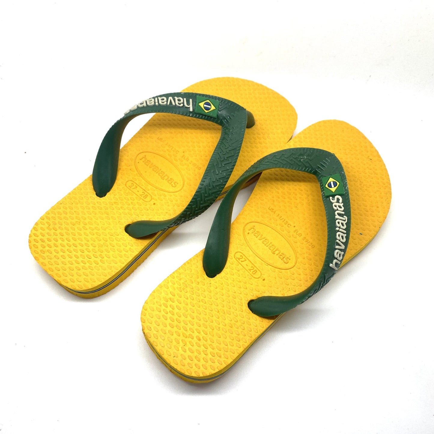 Havaianas geel met groene bandjes