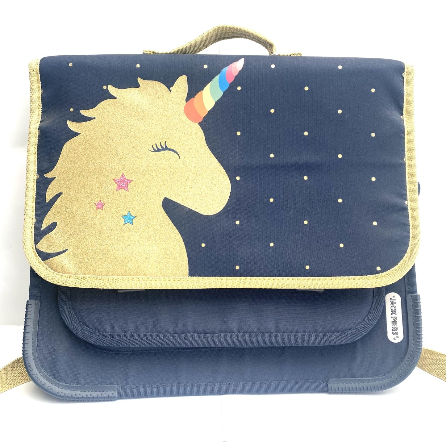 Jack Pierce lagere school boekentas blauw met unicorn.