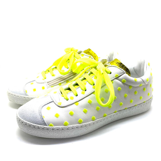 Rondinelaa sneaker wit met gele bolletjes