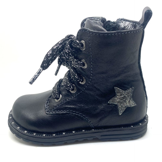 Shoesme stoere zwarte veter laars