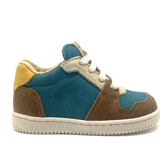 Lunella sneaker blauw oker bruin