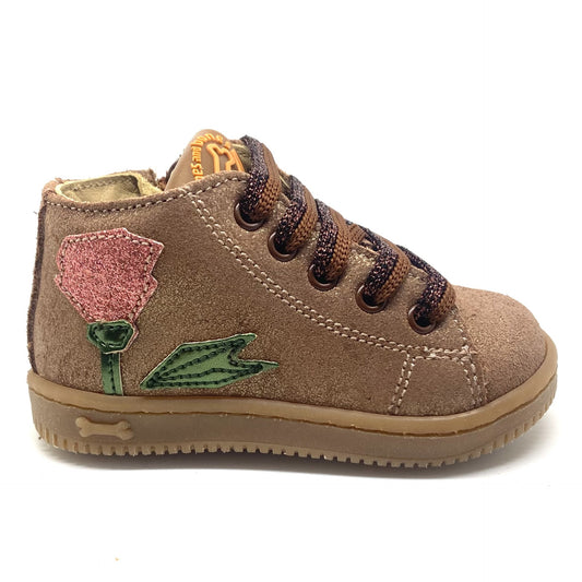 Stones and Bones NAJA schoentje cognac met bloem