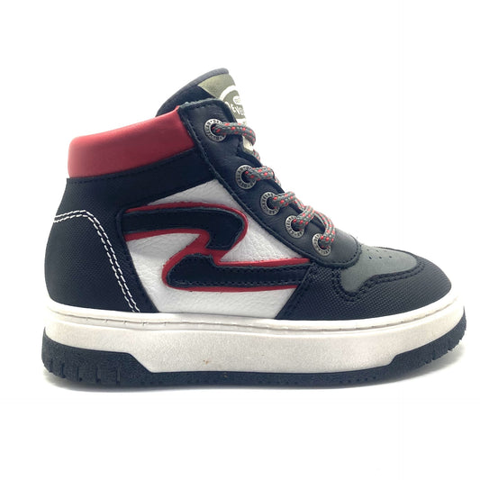 Develab hoge blauwe sneaker met plakkers