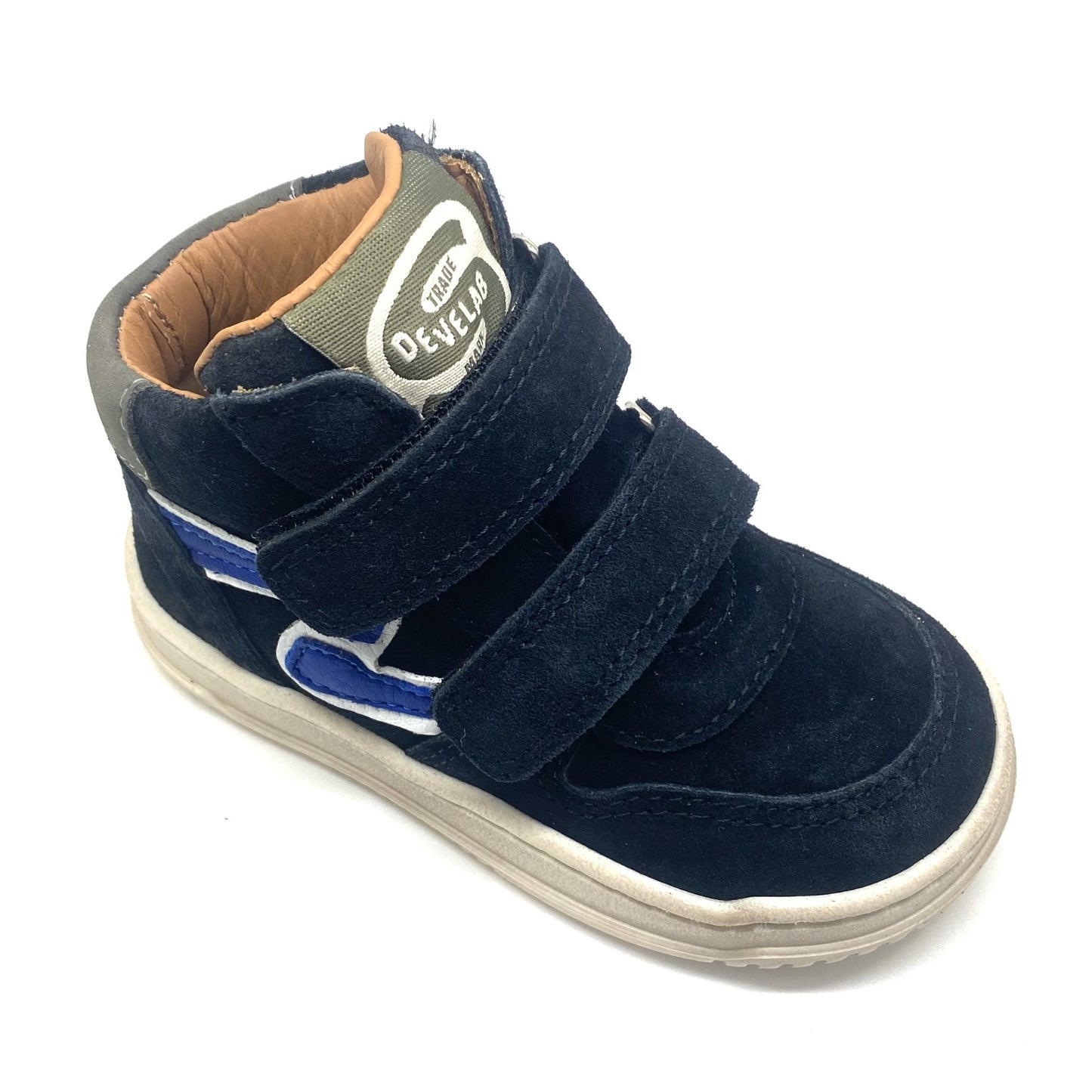 Develab hoge blauwe sneaker met velcro