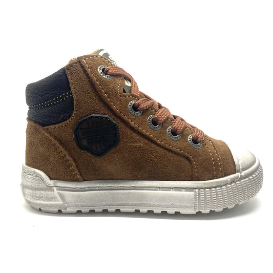 Develab bruine schoen met witte rubberen tip