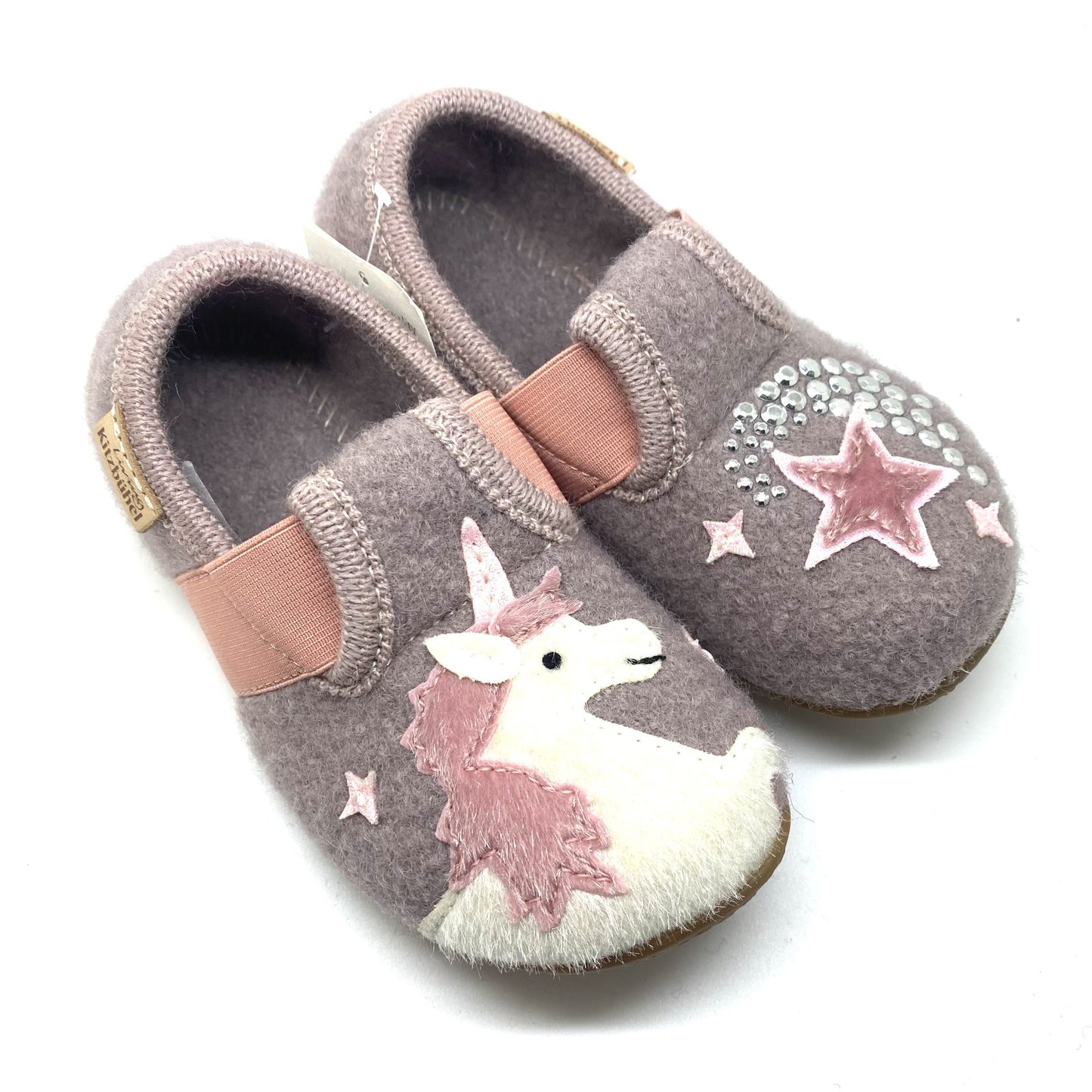 Kitzbühel pantoffel met rek op wreef en eenhoorn