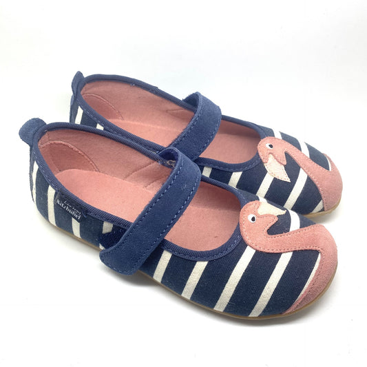 Kitzbühel pantoffel met flamingo, blauw en witte strepen