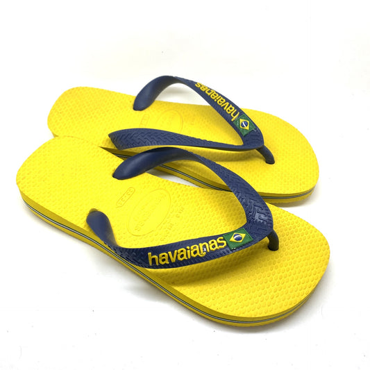 Havaianas geel met blauw bandje