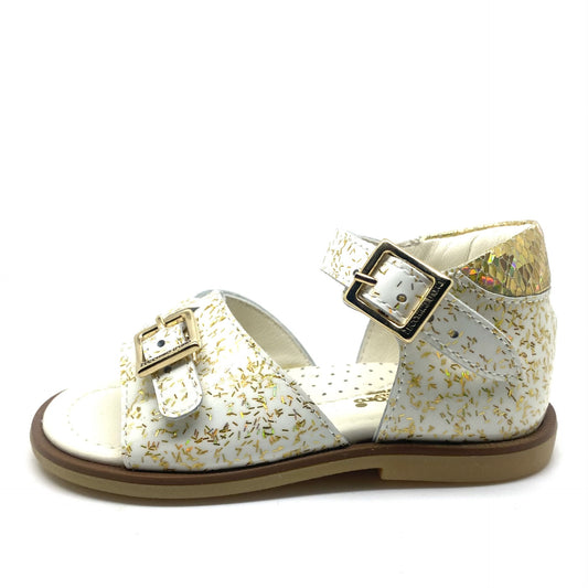 Zecchino D'oro sandaaltje wit met gouden accentjes