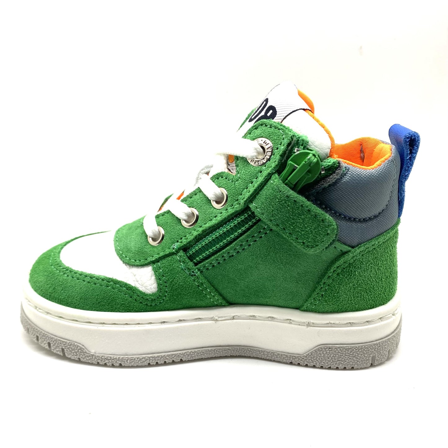 Develab hoge groene sneaker met veter en rits.