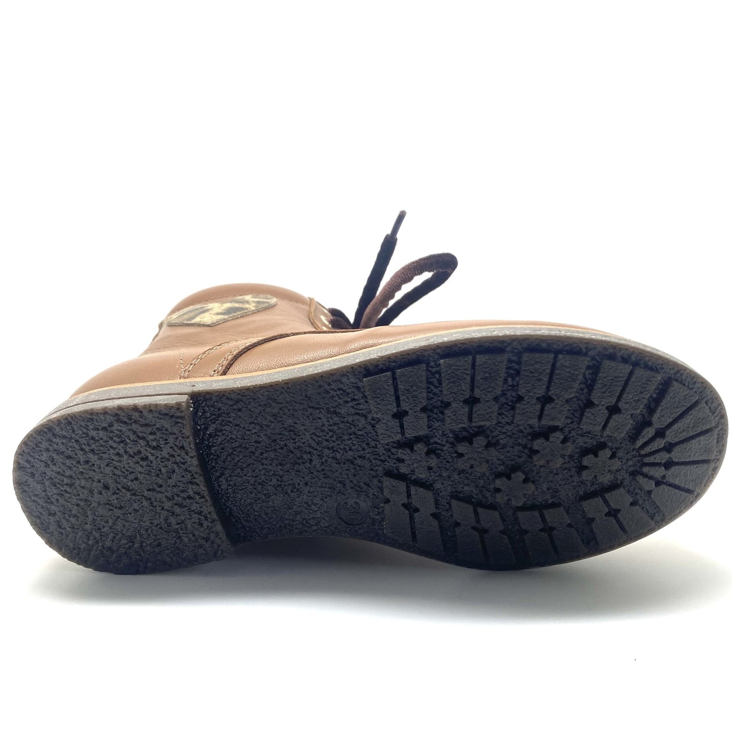 Lunella veter bottine cognac met hart zijkant