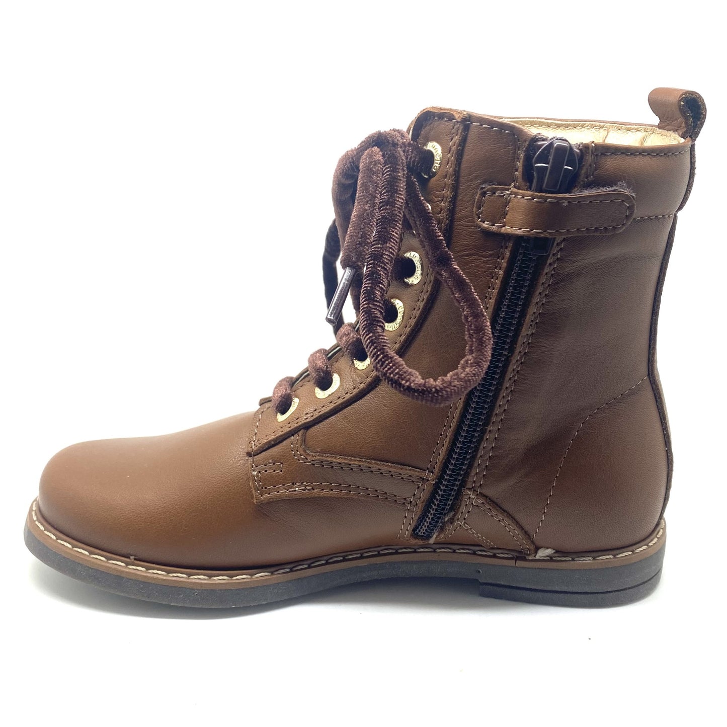 Lunella veter bottine cognac met hart zijkant