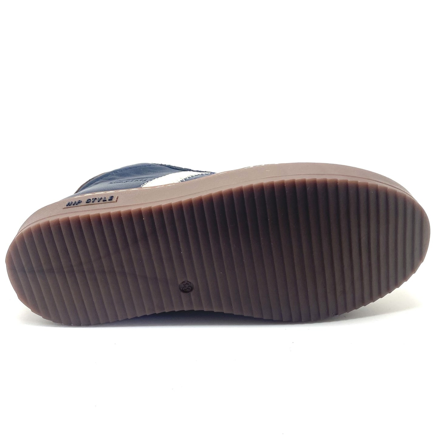 Hip half hoge sneaker met blauw bruin en wit