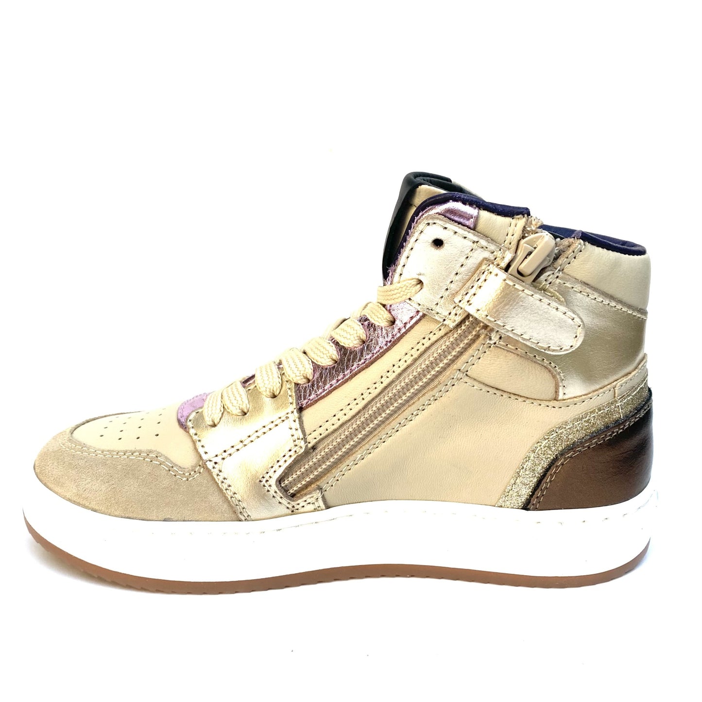 Hip sneaker beige goud glitter