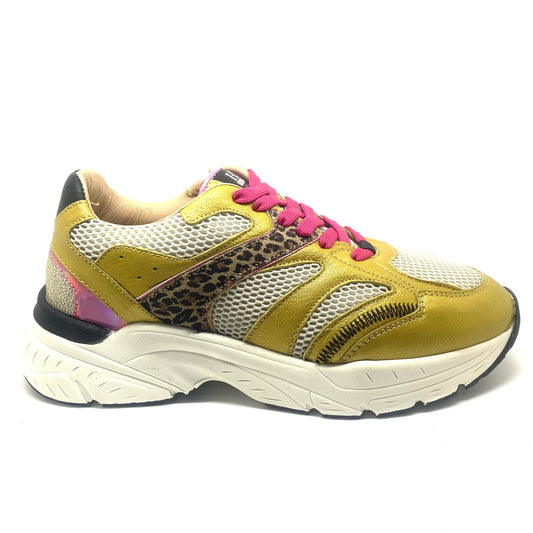 Hip runner goud met roze veters