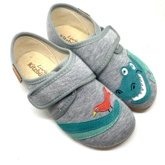 Kitzbühel gesloten pantoffel met krokodil en vogeltje.