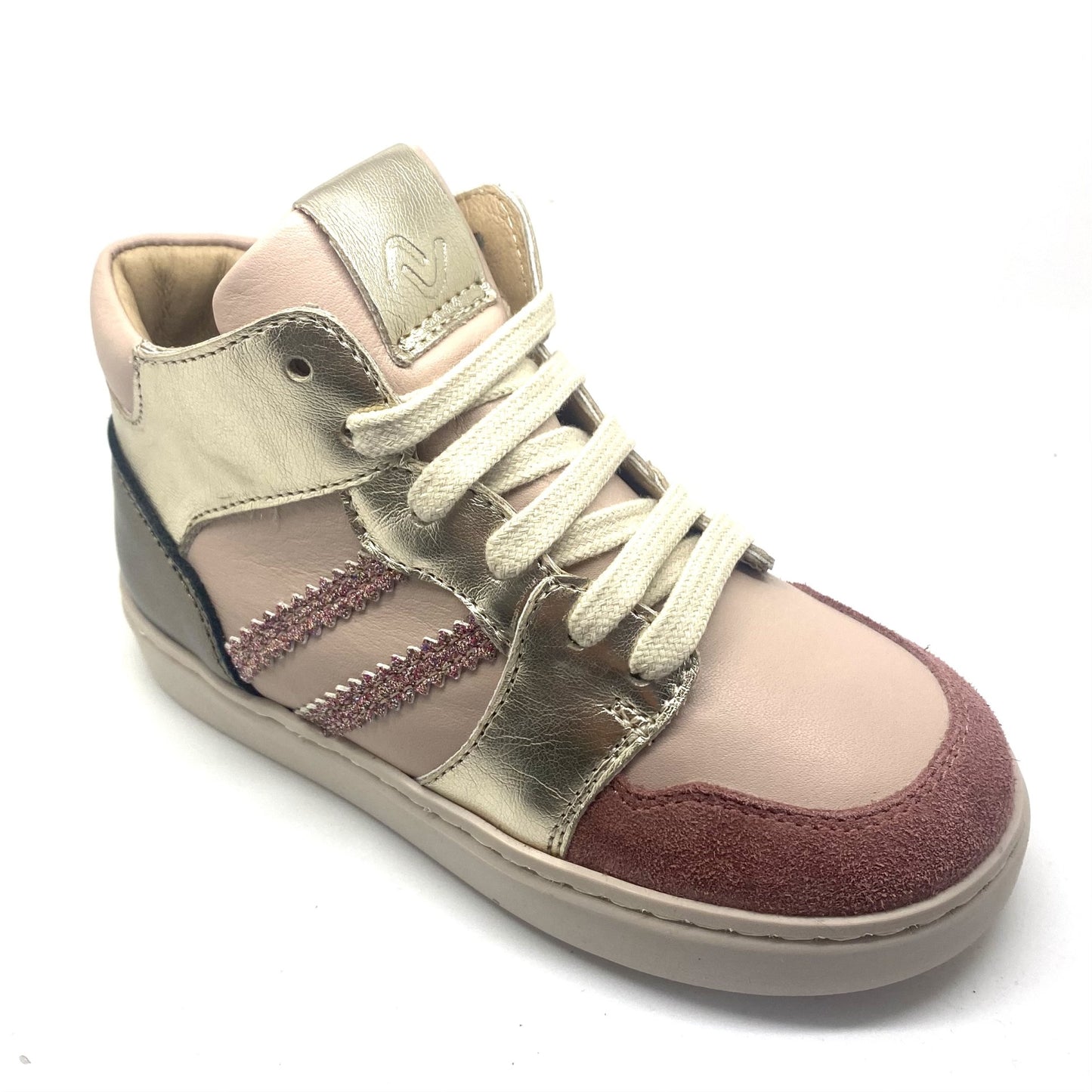 Lunella sneaker roos met goud en glitter