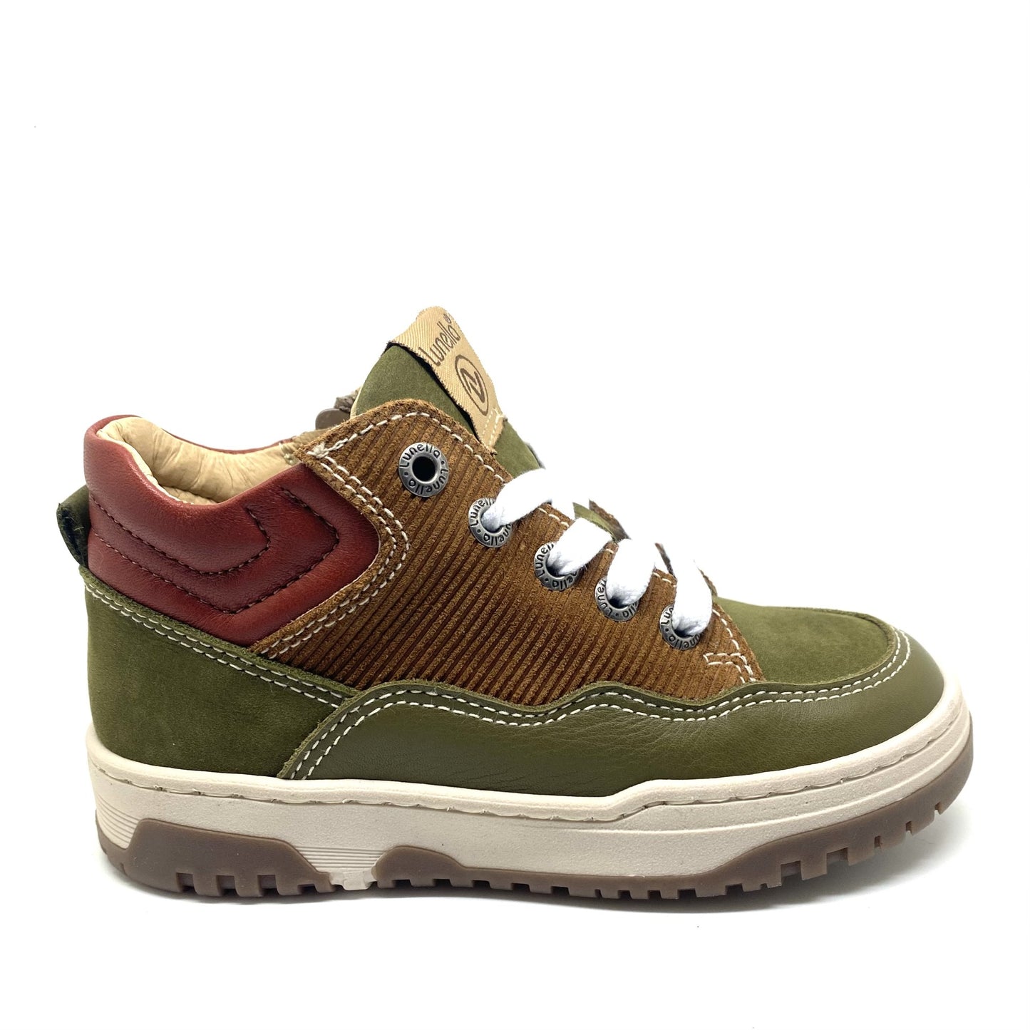 Lunella sneaker kaki en cognac