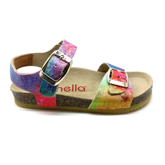Lunella gekleurde sandaal met voorgevormd voetbedje.