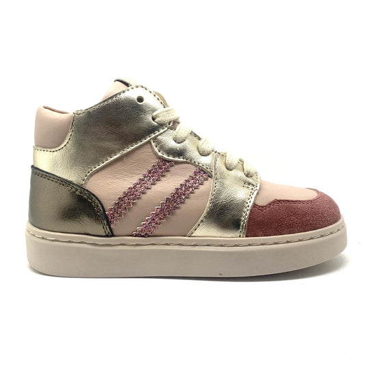 Lunella sneaker roos met goud en glitter