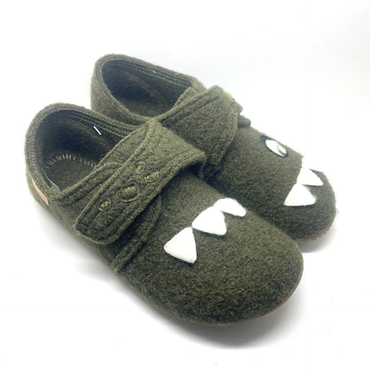 Kitzbühel pantoffel groen met monster