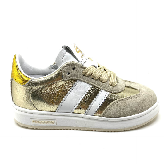 Pinocchio lage sneaker goud metallic