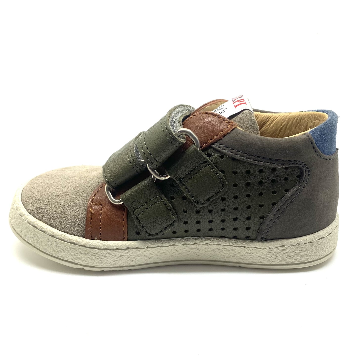 Pom D'api schoen kaki met 2 velcro's