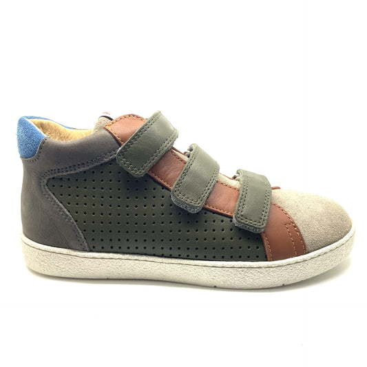 Pom D'api sneaker kaki met 3 velcro
