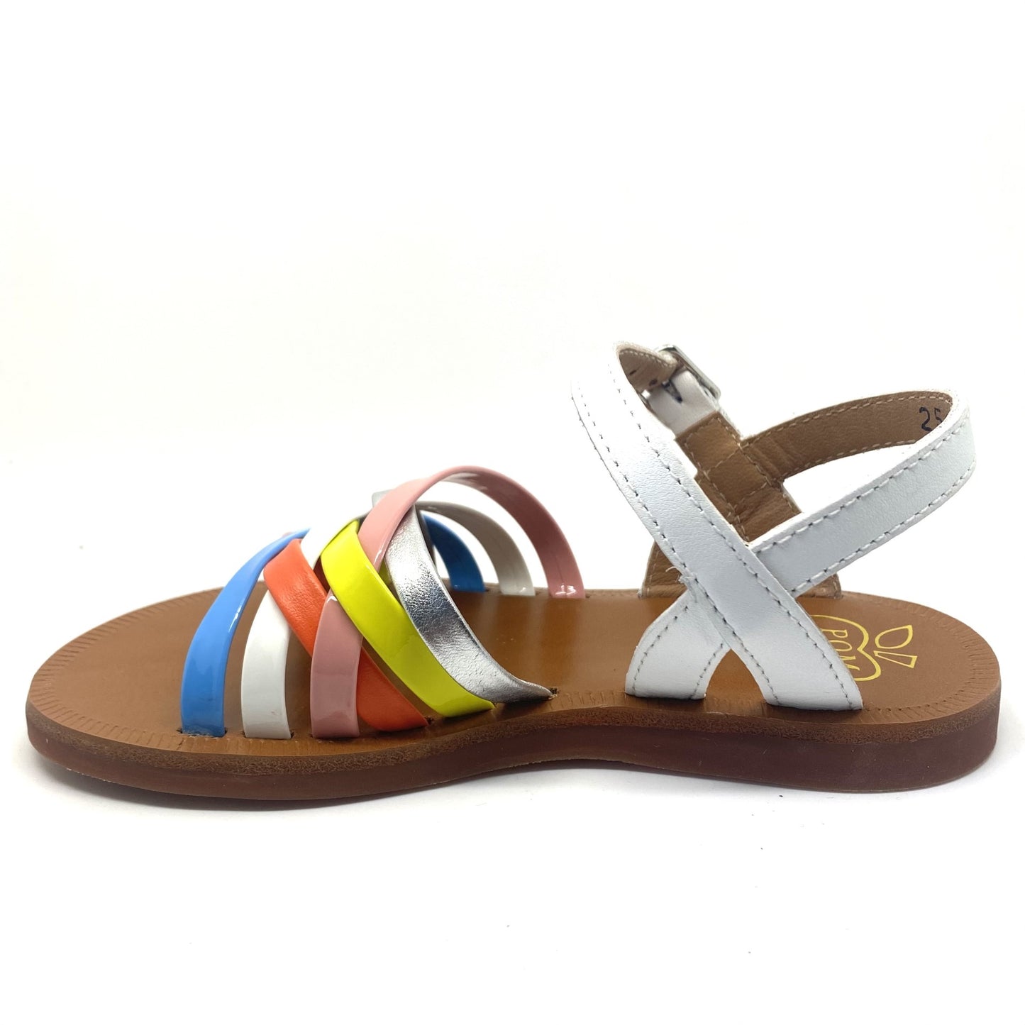 Pom D'Api sandaal wit met kleurtjes.