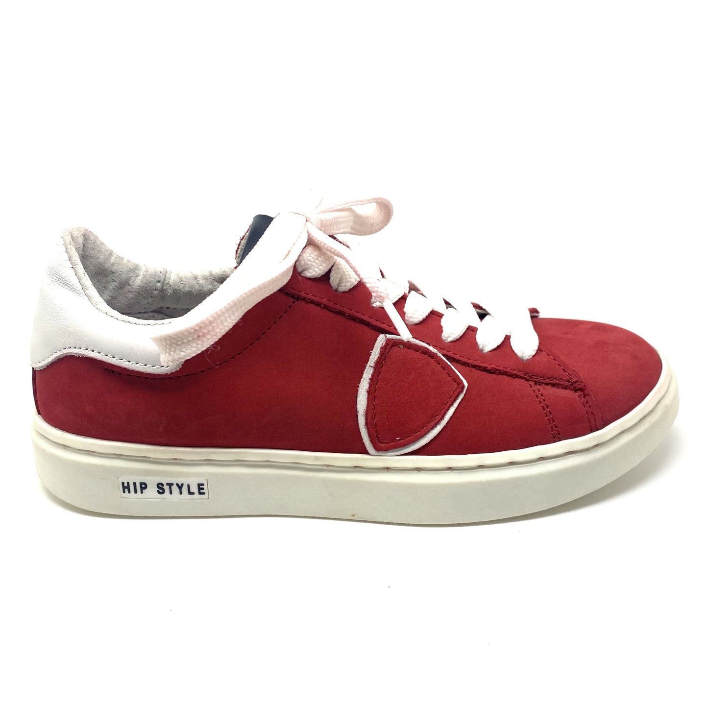 Hip lage sneaker rood met witte zool