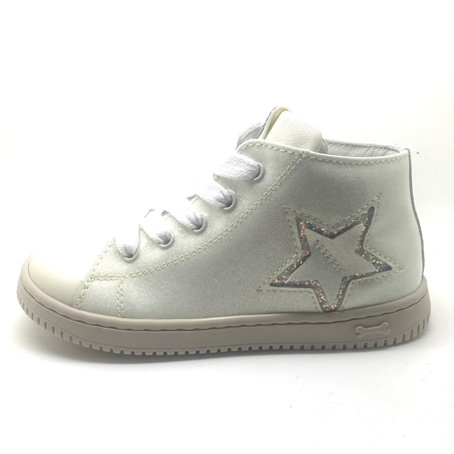 Stones and Bones sneaker wit glitter met ster zijkant