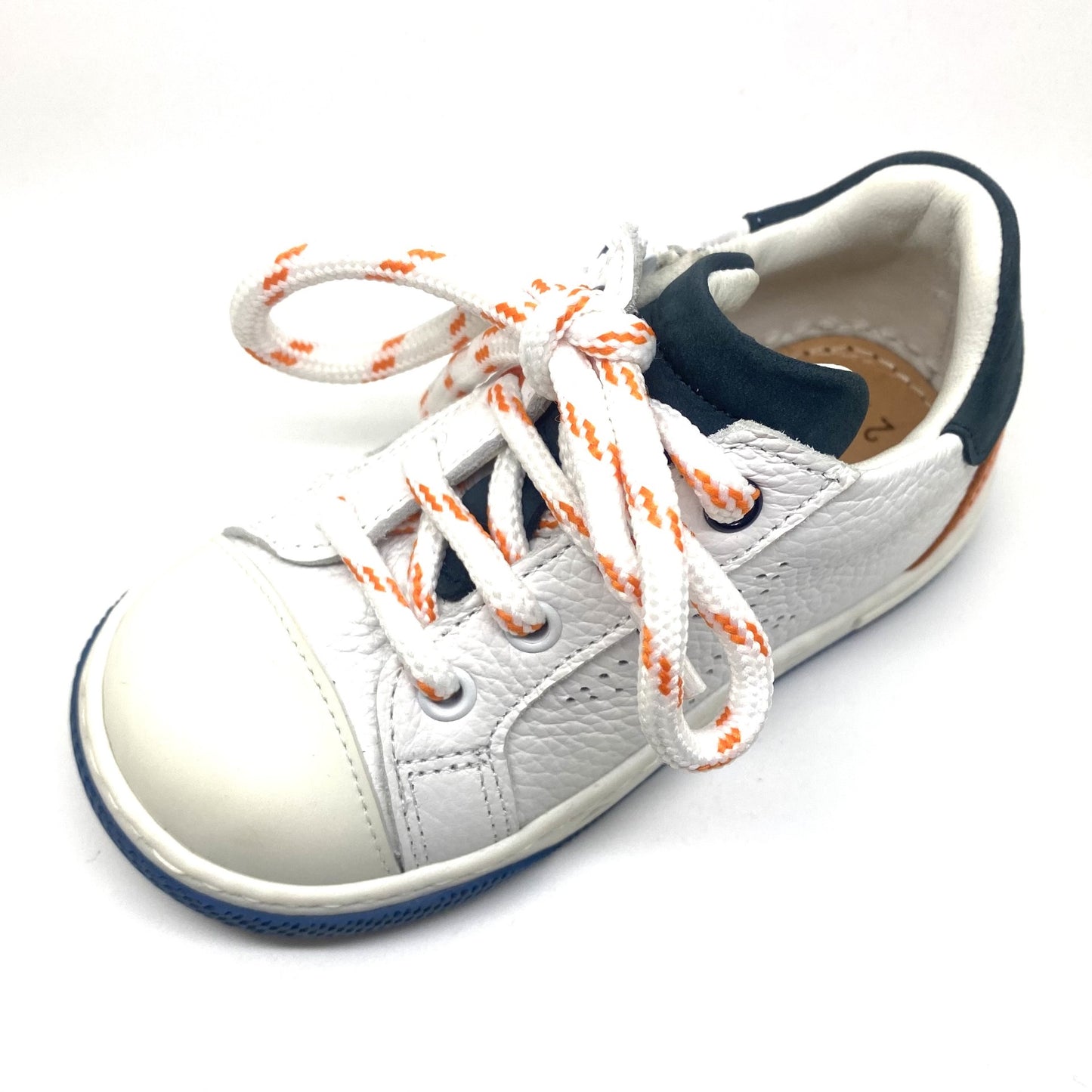 Zecchino D'oro sneaker wit met blauw en oranje accenten