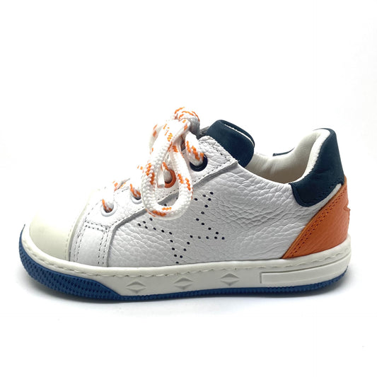 Zecchino D'oro sneaker wit met blauw en oranje accenten